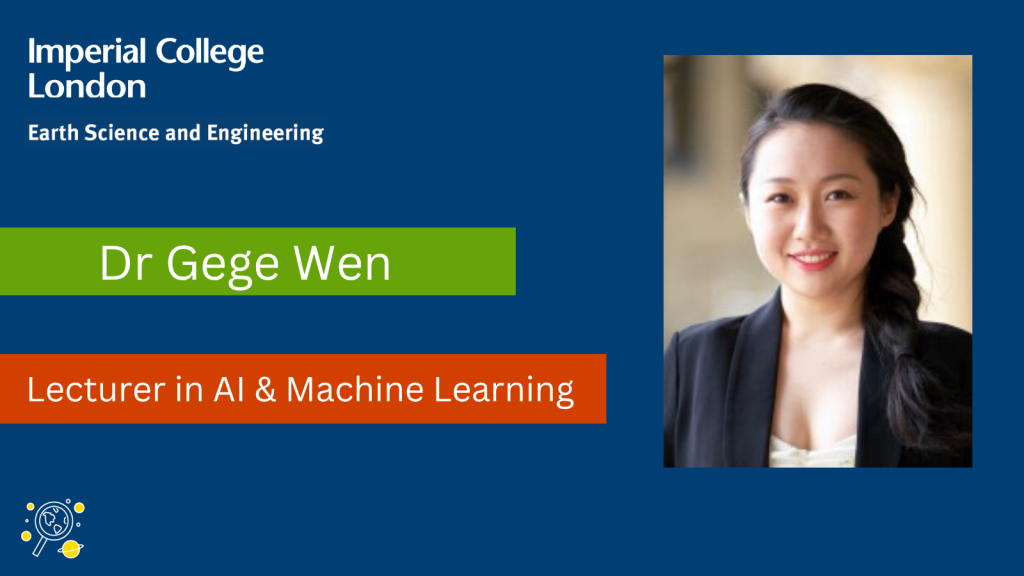 Gege Wen profile picture next to her title: Lecturer in AI & Machine Learning