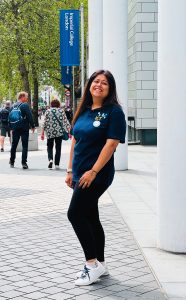 Shivani Gaind, Product Engineer, ICT outside Imperial Main Entrance