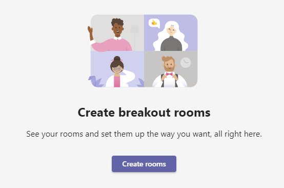 Screenshot of breakout rooms tab - create rooms