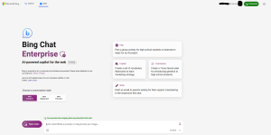 Image of Bing Chat Enterprise home page