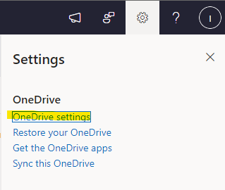 Accessing OneDrive for Business Site settings