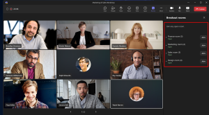 Screenshot of attendee experience when breakout room choice is available