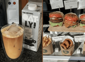 Photo of plant-based milk and food