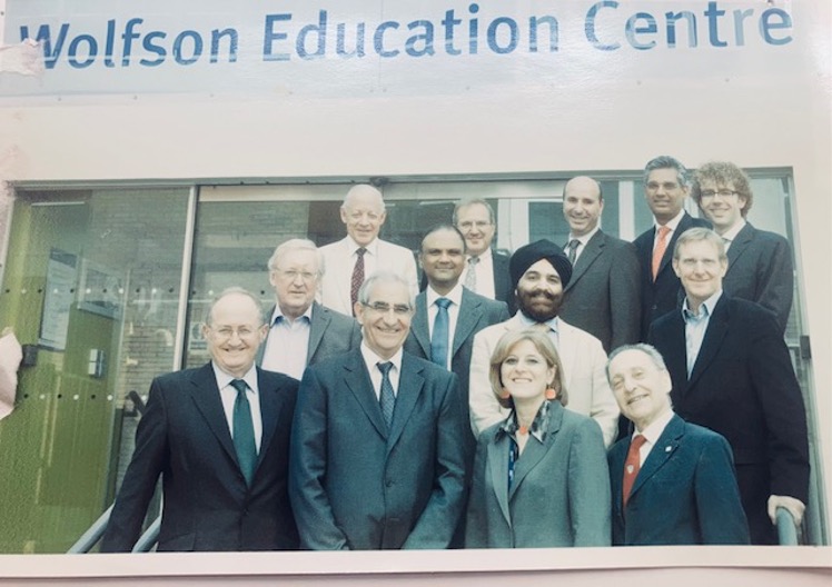 A group of people standing outside the Wolfson Education Centre