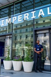 Security Guard outside Imperial Main Entrance