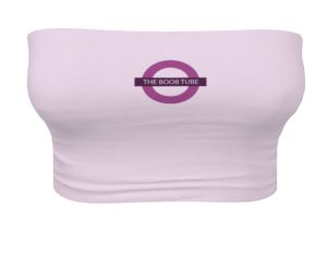 Boob tube top with 'Boob Tube' logo 
