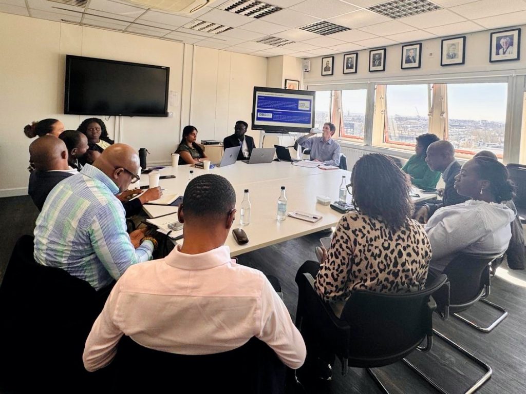 Ghana delegation sits in meeting room with IGHI colleagues