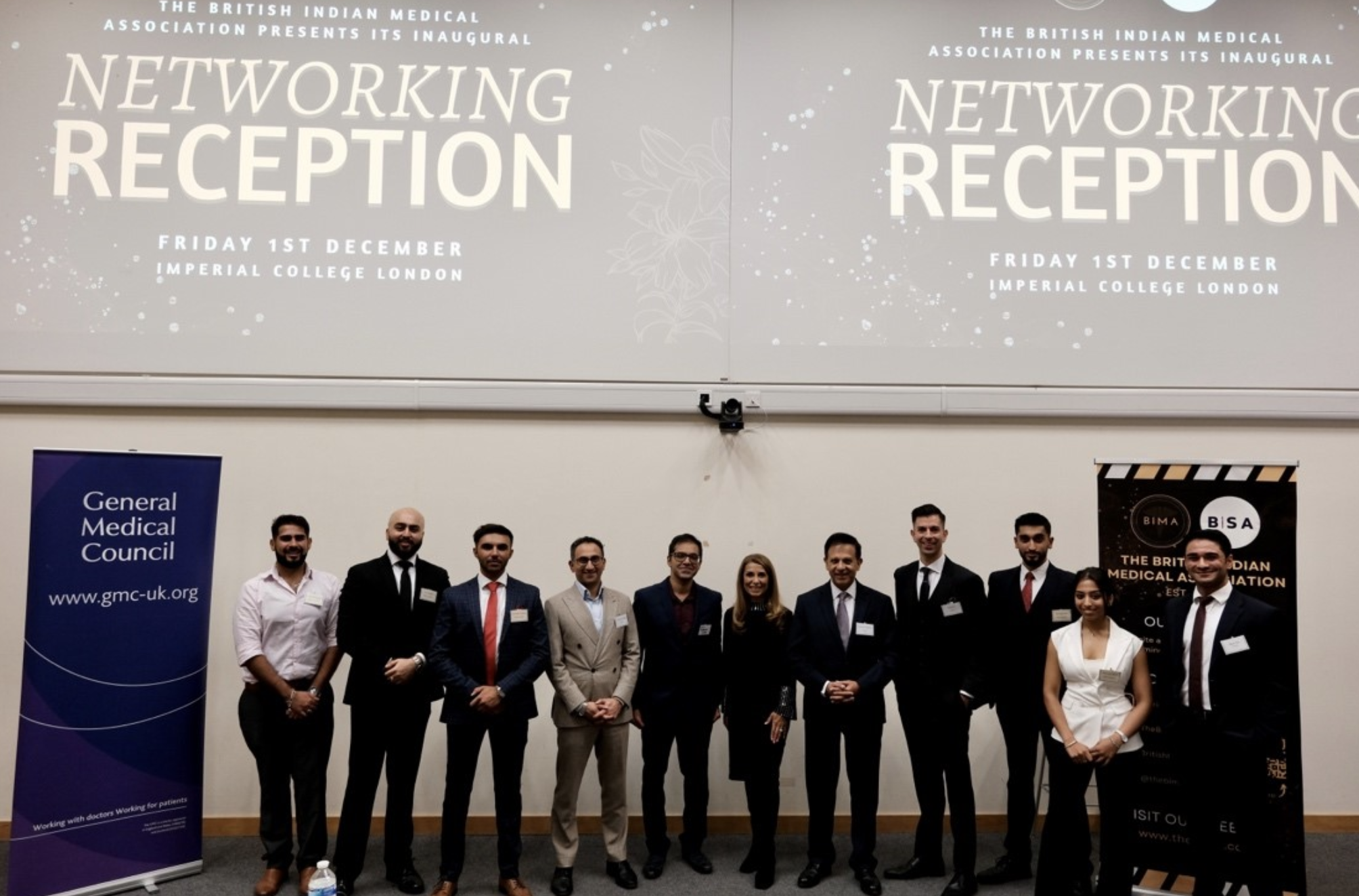 BIMA inaugural Networking Reception at Imperial College London with Dr Chaand Nagpaul CBE, Dr Meena Thakur MBE, Mr Chinmay Gupte, Dr Ashwin Soni and Dr Viral Thakerar