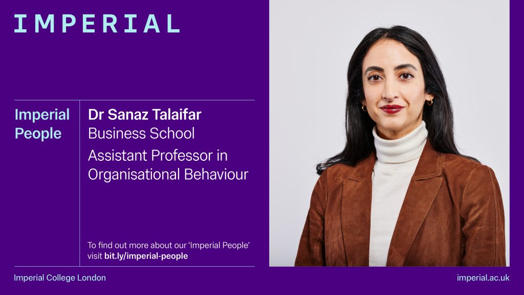 Dr Sanaz Talaifar, Assistant Professor in Organisational Behaviour