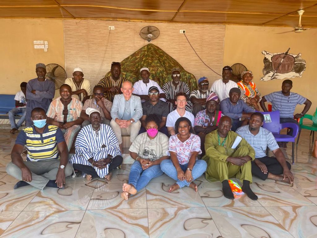 Professor Agyei-Mensah and the Pathways to Equitable Healthy Cities research team at the Palace of the Naa Yaba Gulkpe in Tamale