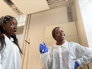 Comfort with fellow student in labs in Royal College of Science building in South Kensington Campus.