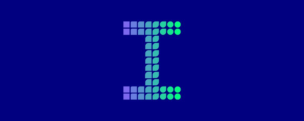 The Sustainable Imperial I - an icon made up of different coloured droplets