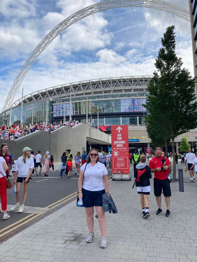 Abby Sanderson at Wembley Stadium.