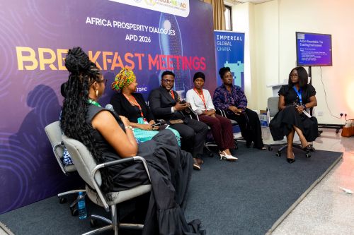 Amma joining a panel discussion at the Africa Prosperity Dialogues Breakfast Meeting