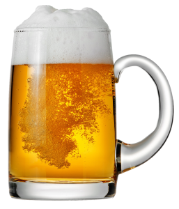 A full stein of frothy beer
