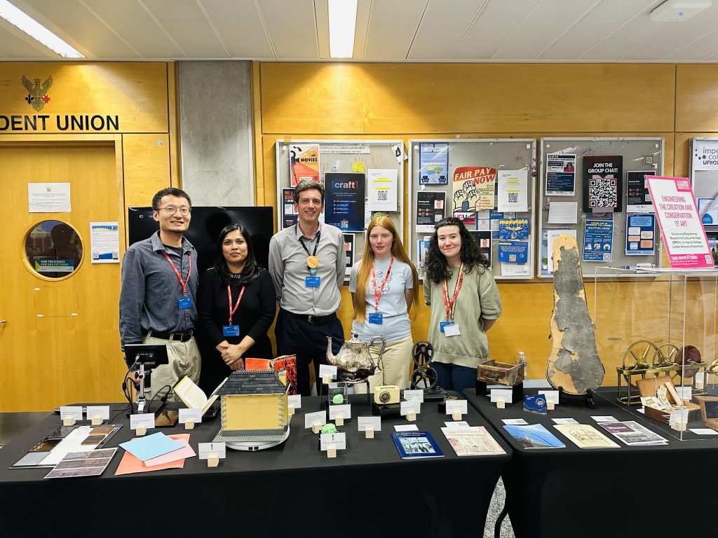 From left to right: Vincent Yang, Tasnuva Khaleque, Ambrose Taylor, Georgia Millsom, Elena Corujo-Simon at the SERCH stand during the Great Exhibition Road festival.