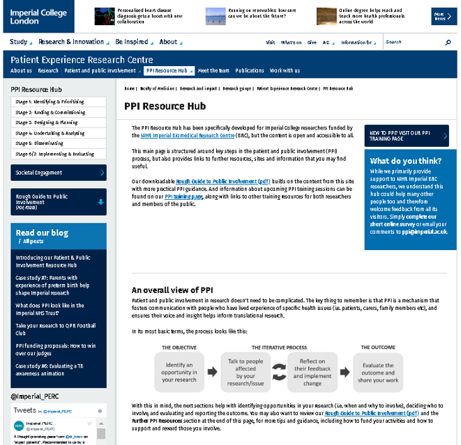 Screenshot of Resource Hub homepage