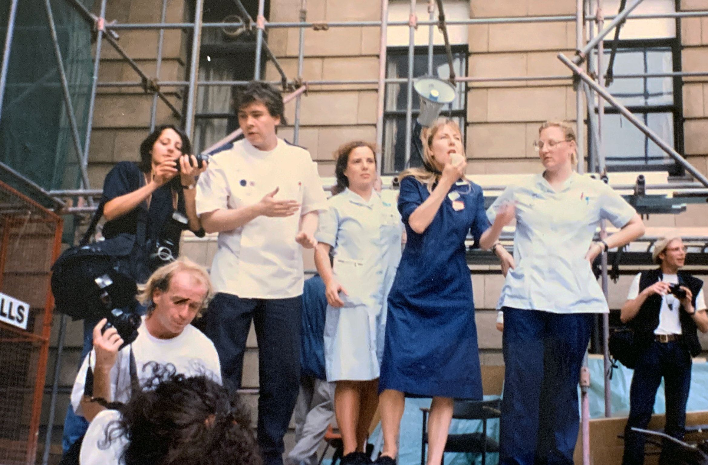 Jane Bruton on the picket line in the 1990s