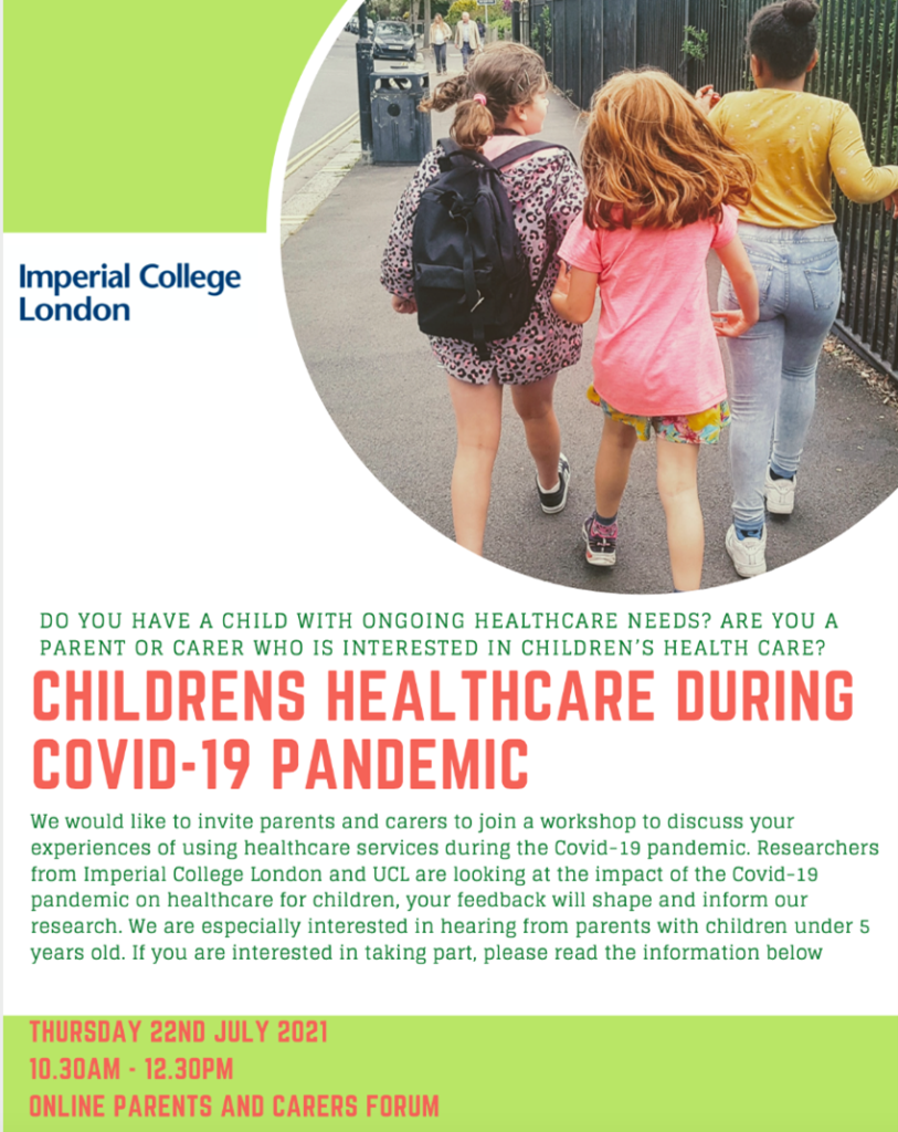 Poster for the Children Healthcare during the covid19 pandemic study