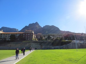 The UCT campus, below the mountains