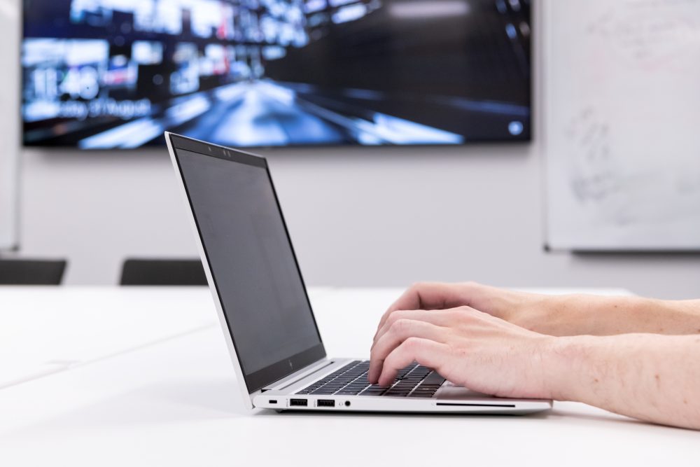 Photo of Imperial staff using a laptop