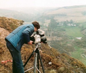 Camerawork at the old tin mine at Tywarnhale in Cornwall