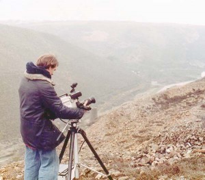 Steve Bell takes turn to operate the camera